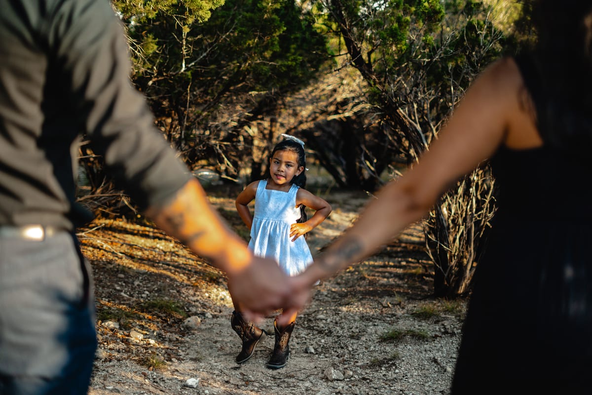 Outdoor family portrait session in Central Texas
